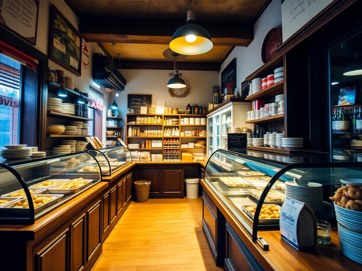 Interno della gastronomia New Al Portico